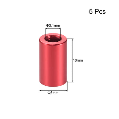 Harfington 5 Pcs Round Aluminum Standoff Column Spacer Aqua Blue for FPV Quadcopter RC Multirotors Parts DIY