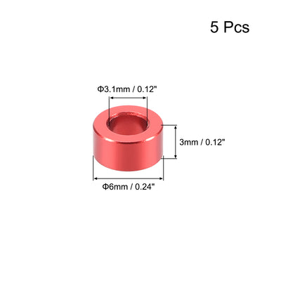 Harfington 5 Pcs Round Aluminum Standoff Column Spacer Aqua Blue for FPV Quadcopter RC Multirotors Parts DIY