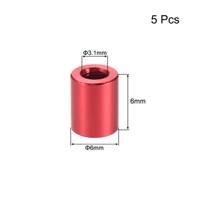 Harfington 5 Pcs Round Aluminum Standoff Column Spacer Aqua Blue for FPV Quadcopter RC Multirotors Parts DIY