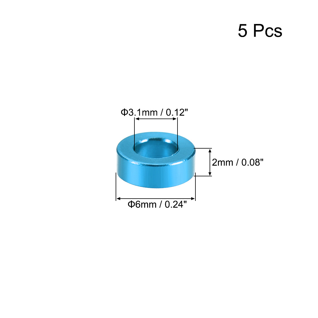 uxcell 5 Pcs Round Aluminum Standoff Column Spacer Aqua Blue for FPV Quadcopter RC Multirotors Parts DIY