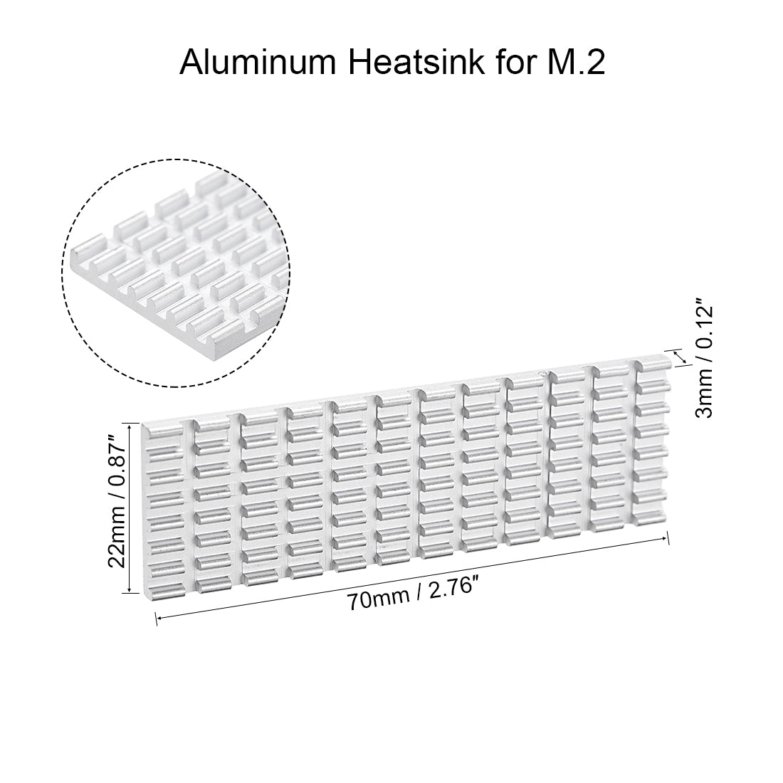 Harfington Aluminum Heatsink 70x22mm for M.2 for 2280 SSD