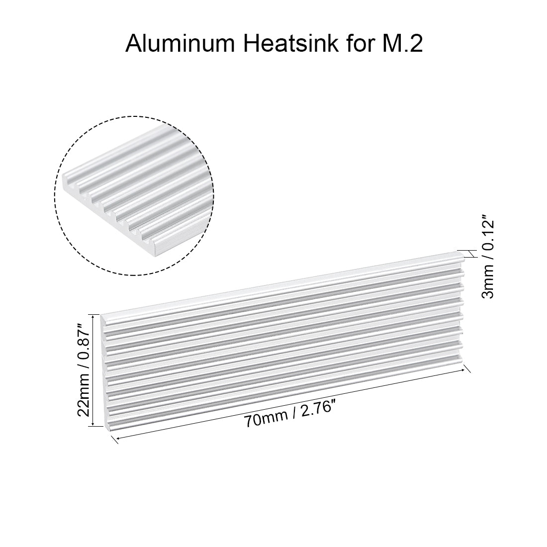 Harfington E Shape Aluminum Heatsink for M.2 SSD