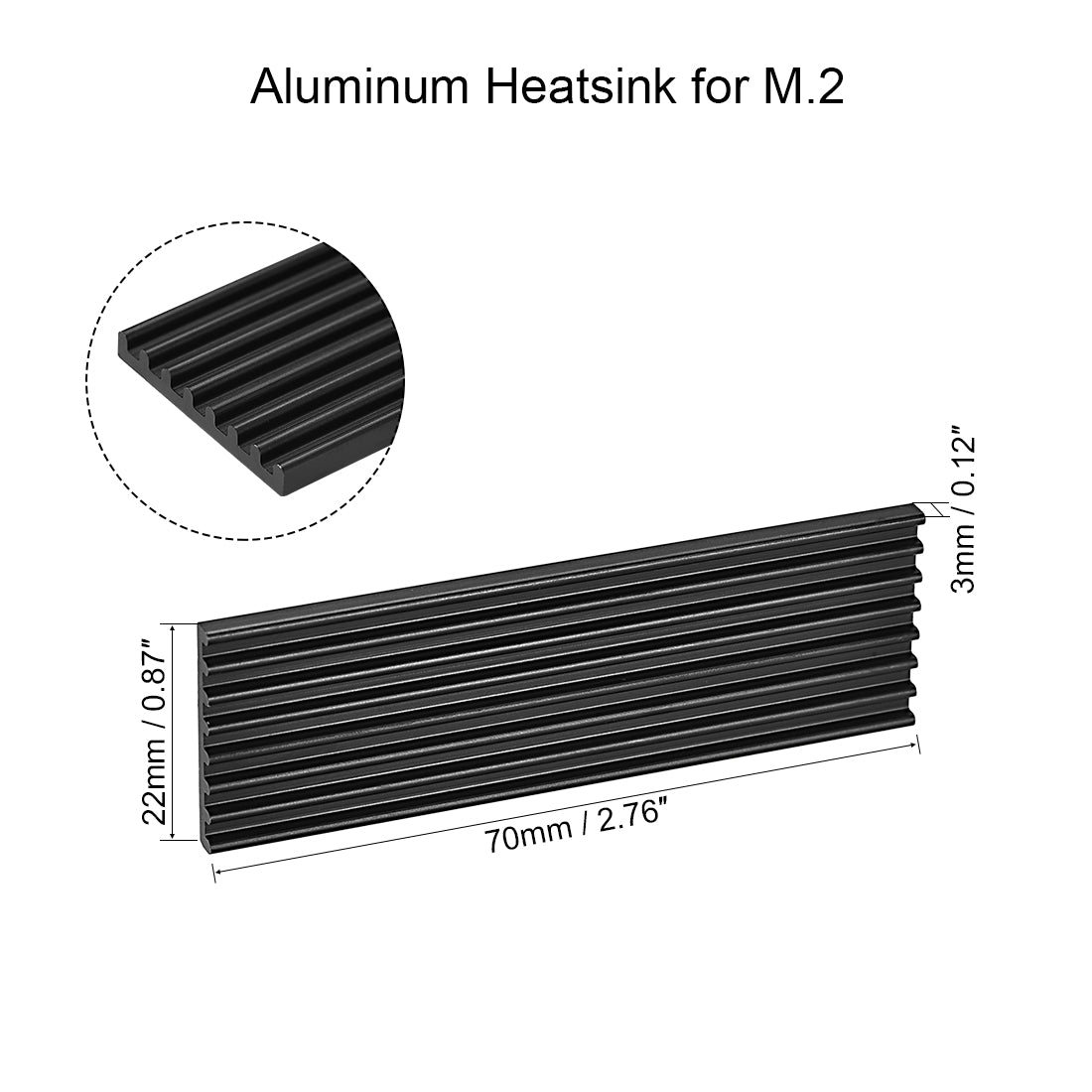 Harfington E Shape Aluminum Heatsink for M.2 SSD