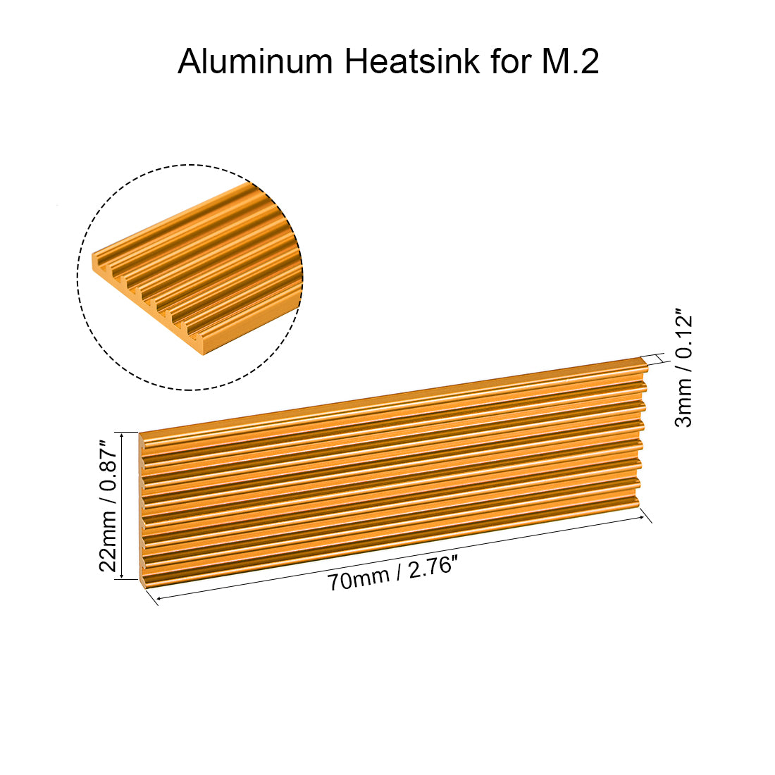 Harfington E Shape Aluminum Heatsink for M.2 SSD