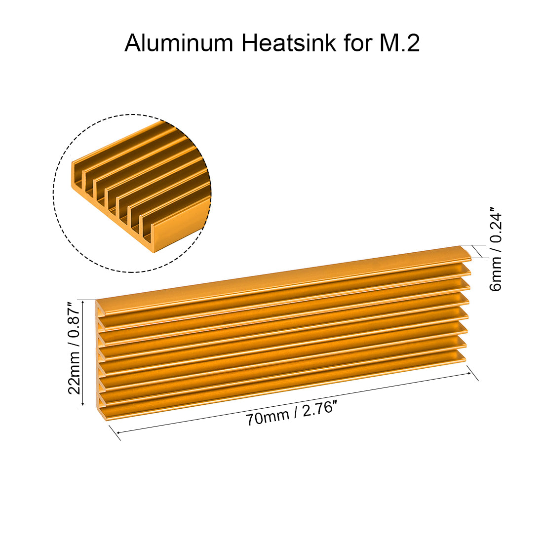 Harfington E Shape Aluminum Heatsink for M.2 SSD
