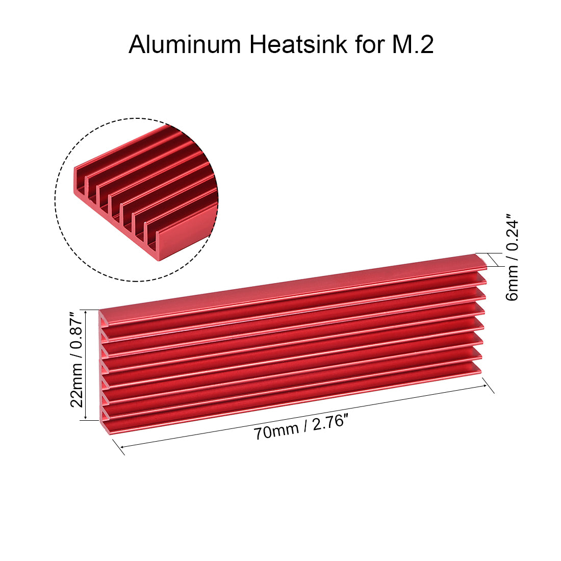 Harfington E Shape Aluminum Heatsink for M.2 SSD