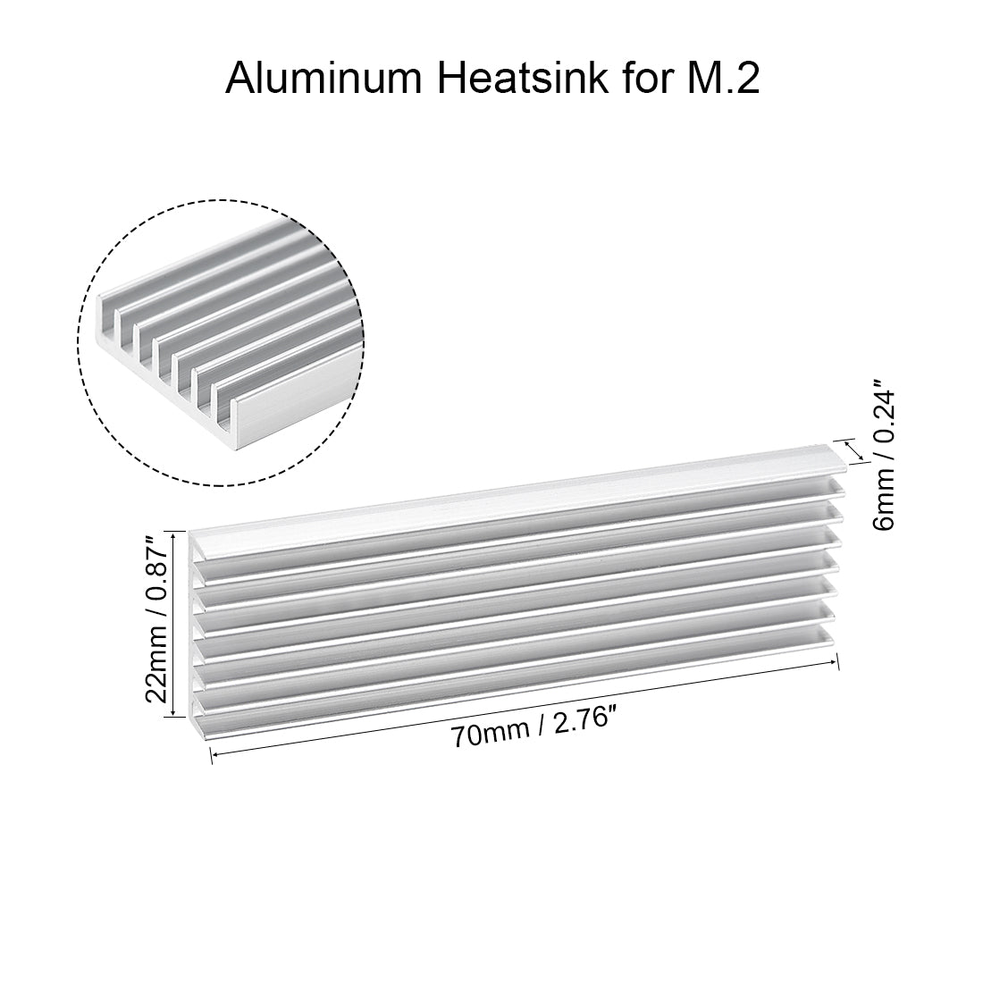 Harfington E Shape Aluminum Heatsink for M.2 SSD