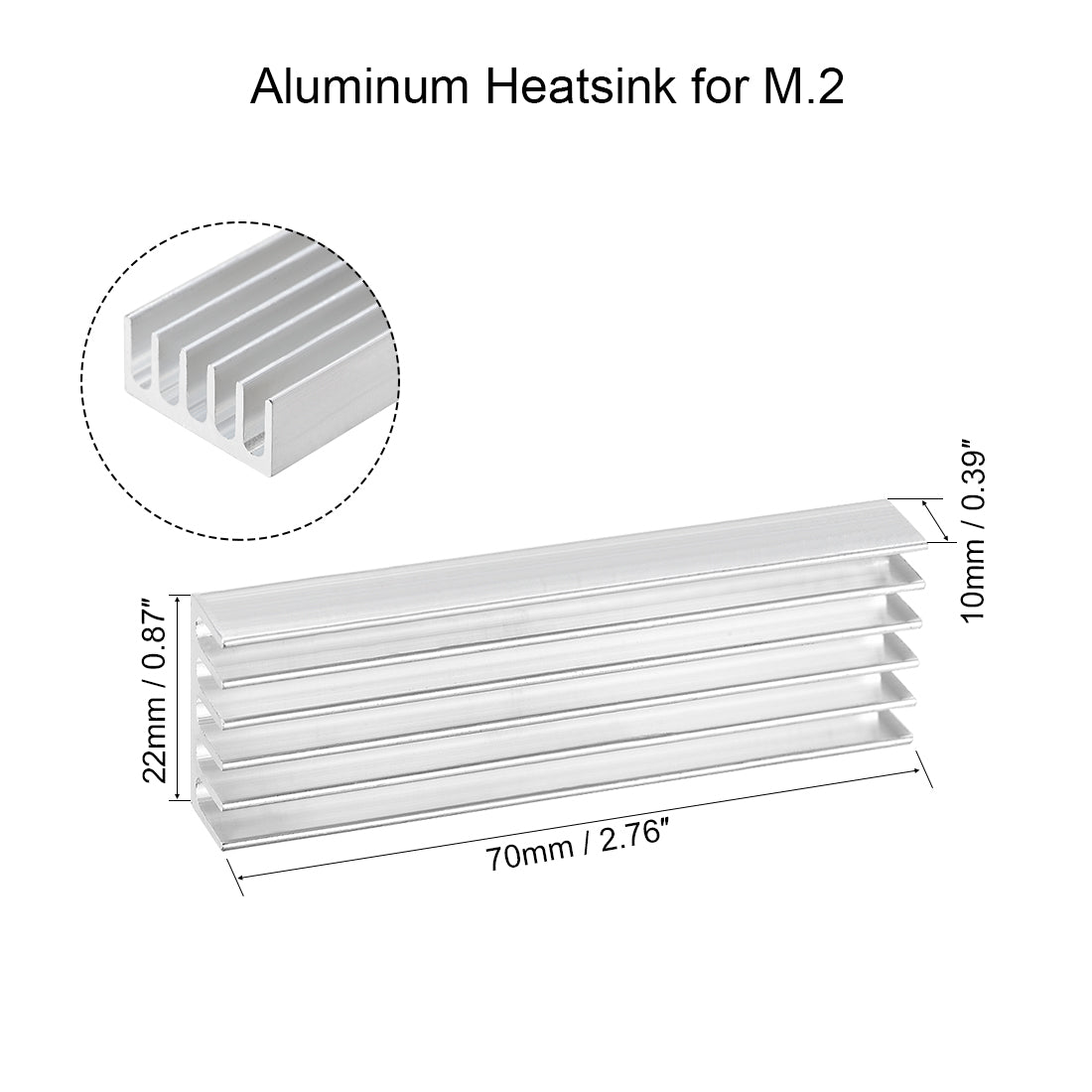 Harfington E Shape Aluminum Heatsink for M.2 SSD