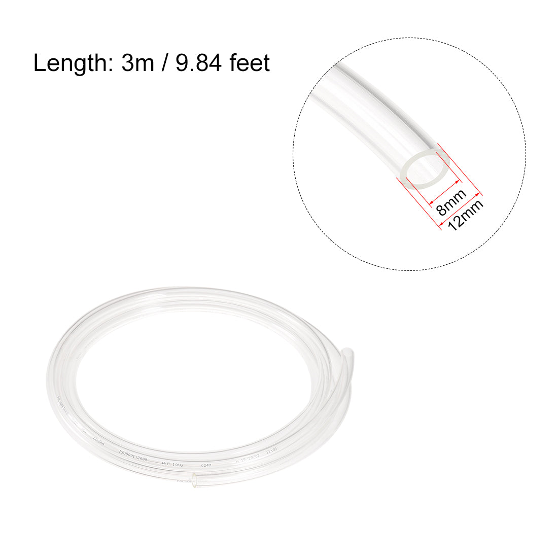 Harfington PU Air Tubing Pipe Hose for Air Line Tube Fluid Transfer Pneumatic Tubing