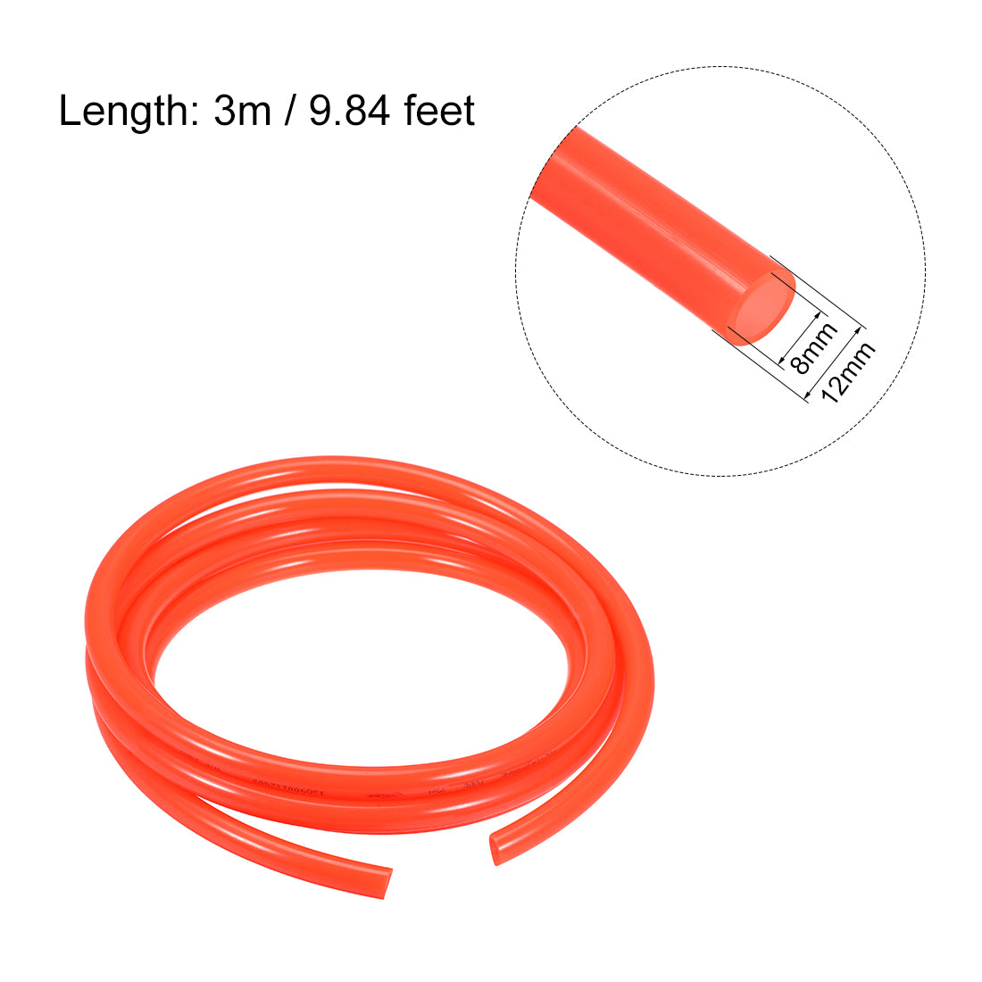 Harfington PU Air Tubing Pipe Hose for Air Line Tube Fluid Transfer Pneumatic Tubing