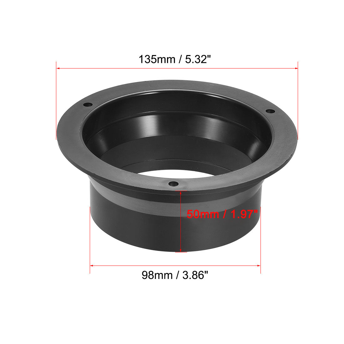uxcell Uxcell Black Duct Connector Cone Flange ABS Plastic Air Outlet Inlet Adaptor for 3.94Inch Dia Hose