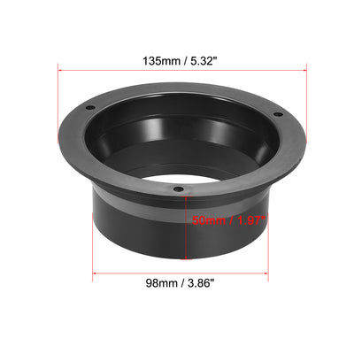 Harfington Uxcell Black Duct Connector Cone Flange ABS Plastic Air Outlet Inlet Adaptor for 3.94Inch Dia Hose