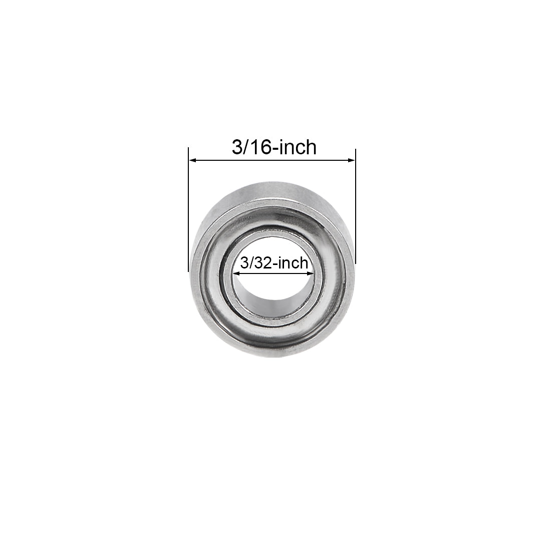 uxcell Uxcell R133ZZ Ball Bearings 3/32x3/16x3/32" Double Shielded Chrome Steel P6 10pcs