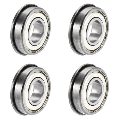 uxcell Uxcell FR8ZZ Flange Ball Bearing 1/2"x1-1/8"x5/16" Double Shielded Bearings 4 Pcs