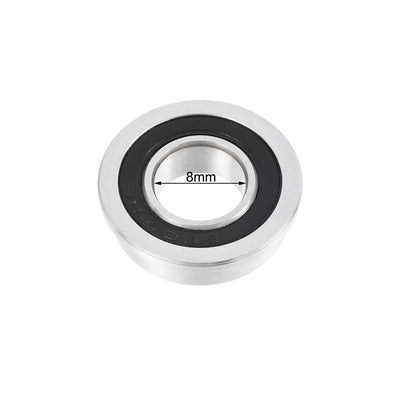 Harfington Uxcell F688-2RS Flange Ball Bearing 8mmx16mmx5mm Double Sealed Bearing 10 Pcs