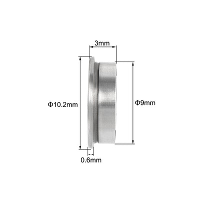 Harfington Uxcell MF95-2RS Flange Ball Bearing 5x9x3mm Double Sealed Chrome Steel Bearing 5pcs