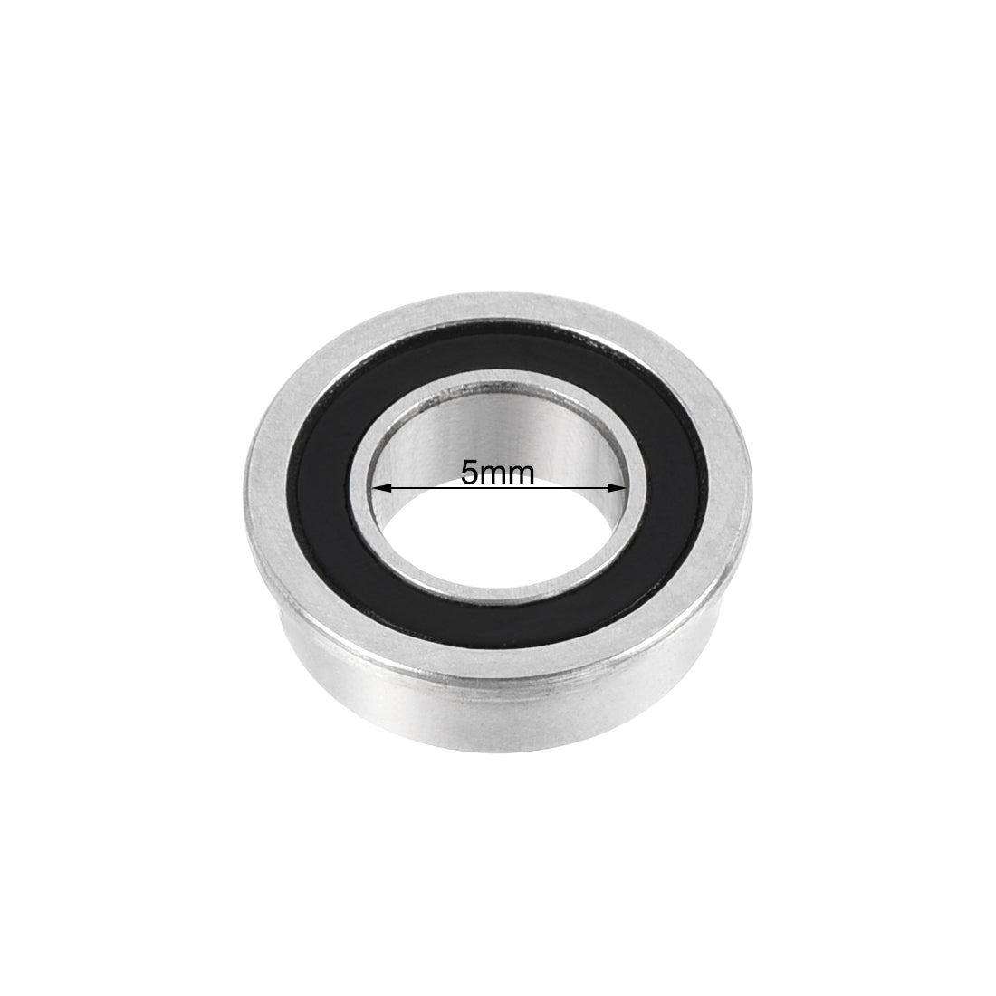 uxcell Uxcell MF95-2RS Flange Ball Bearing 5x9x3mm Double Sealed Chrome Steel Bearing 5pcs