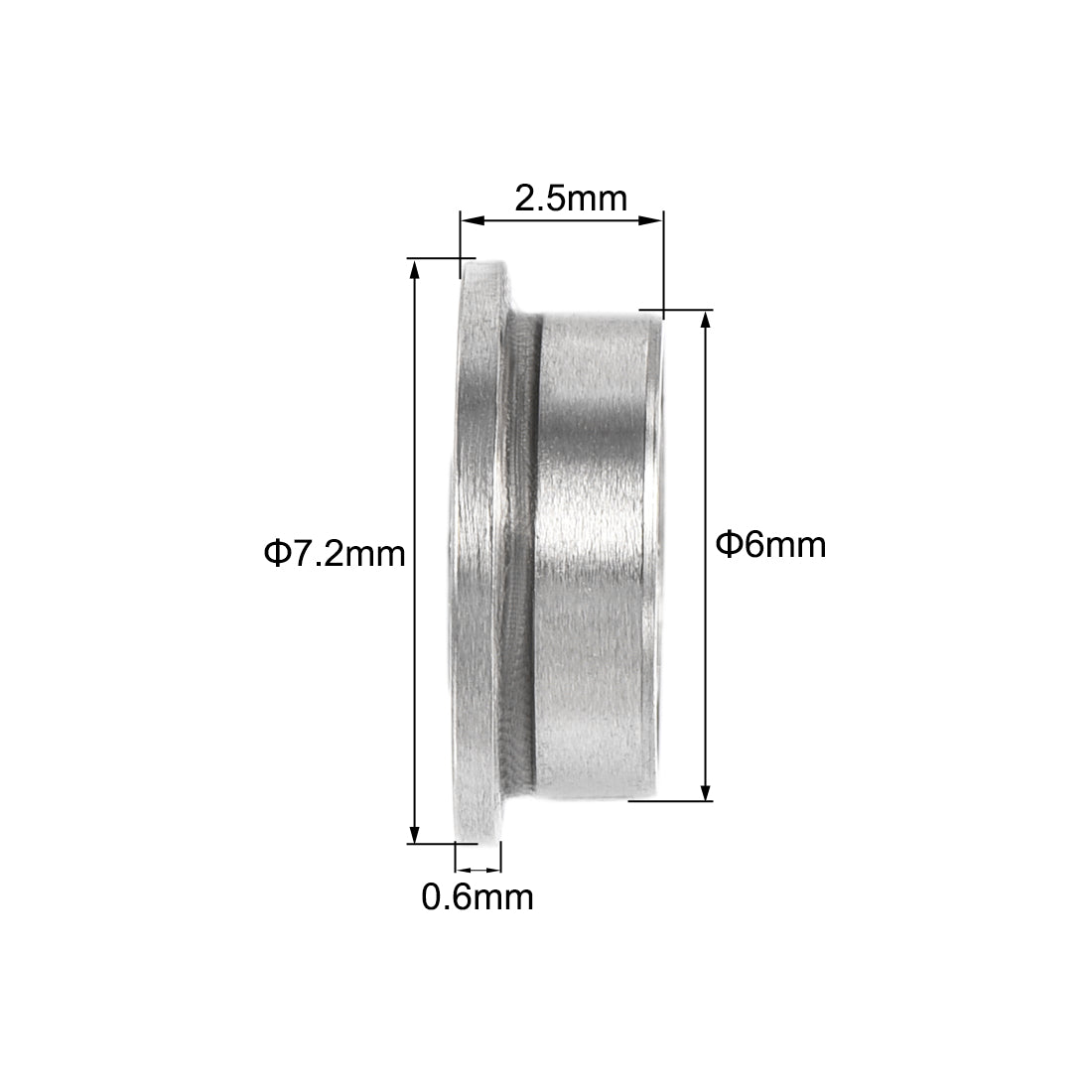 uxcell Uxcell MF63zz Flange Ball Bearing 3mmx6mmx2.5mm Double Shielded Bearings 10 Pcs