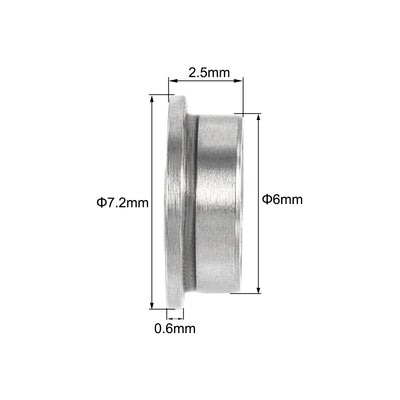 Harfington Uxcell MF63zz Flange Ball Bearing 3mmx6mmx2.5mm Double Shielded Bearings 10 Pcs