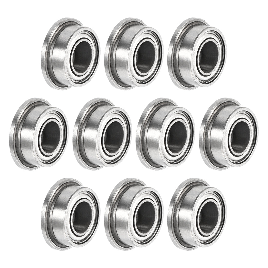 uxcell Uxcell MF63zz Flange Ball Bearing 3mmx6mmx2.5mm Double Shielded Bearings 10 Pcs