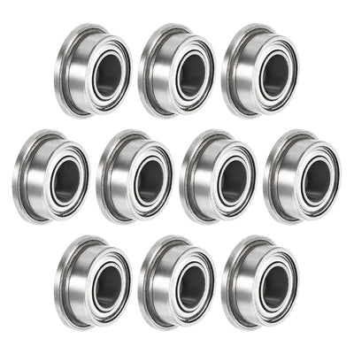 uxcell Uxcell MF63zz Flange Ball Bearing 3mmx6mmx2.5mm Double Shielded Bearings 10 Pcs