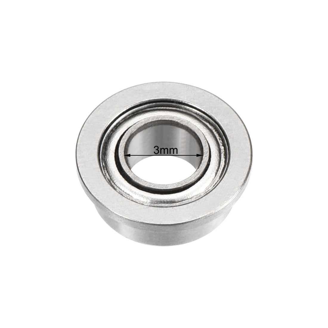 uxcell Uxcell MF63zz Flange Ball Bearing 3x6x2.5mm ABEC-3 Chrome Steel Bearings 2pcs