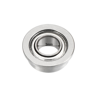 Harfington Uxcell MF63zz Flange Ball Bearing 3x6x2.5mm ABEC-3 Chrome Steel Bearings 2pcs