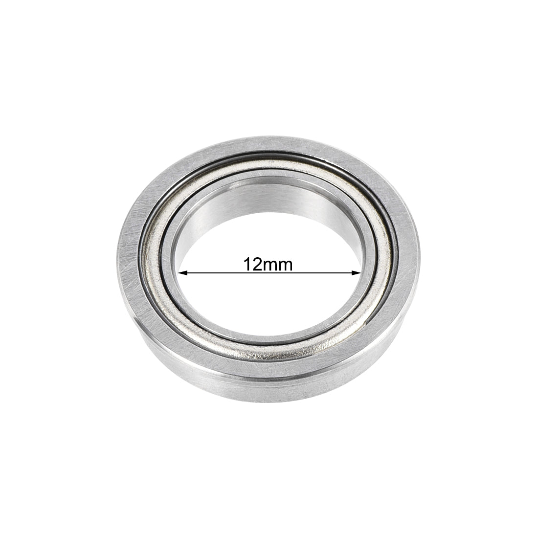 uxcell Uxcell F6701ZZ Flange Ball Bearing 12x18x4mm Shielded Chrome Steel Bearings 10pcs