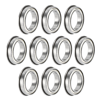 uxcell Uxcell F6701ZZ Flange Ball Bearing 12x18x4mm Shielded Chrome Steel Bearings 10pcs