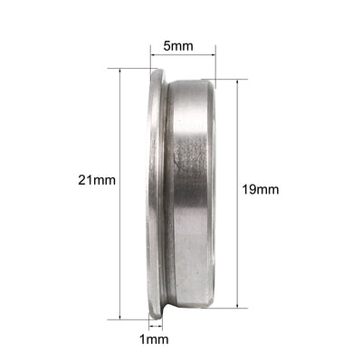 Harfington Uxcell F6800zz Flange Ball Bearing 10x19x5mm Shielded ABEC-3 Chrome Steel Bearings 10pcs