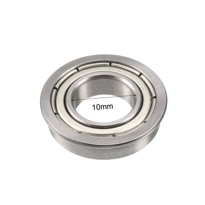 Harfington Uxcell F6800zz Flange Ball Bearing 10x19x5mm Shielded ABEC-3 Chrome Steel Bearings 10pcs