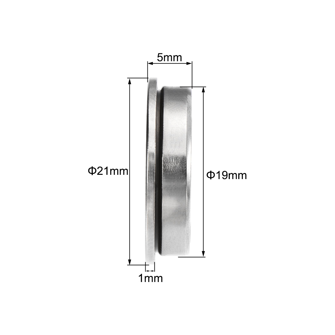 uxcell Uxcell F6800zz Flange Ball Bearing 10x19x5mm ABEC-3 Chrome Steel Bearings 2pcs