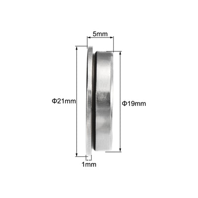 Harfington Uxcell F6800zz Flange Ball Bearing 10x19x5mm ABEC-3 Chrome Steel Bearings 2pcs
