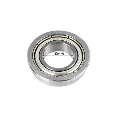 Harfington Uxcell F6800zz Flange Ball Bearing 10x19x5mm ABEC-3 Chrome Steel Bearings 2pcs