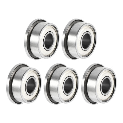 uxcell Uxcell FR2-5zz Flange Ball Bearing 1/8"x5/16"x9/64" Shielded Chrome Steel Bearings 5pcs