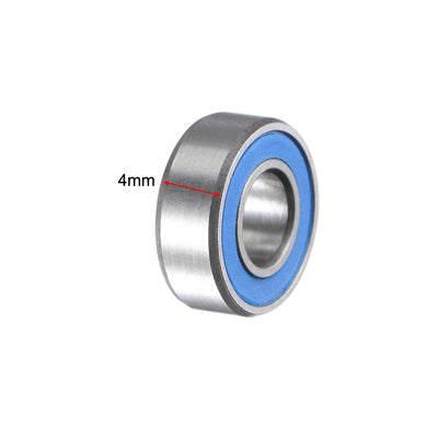 Harfington Uxcell MR115-2RS Chrome Steel Ball Bearing 5x11x4mm Double Sealed Bearings 15pcs