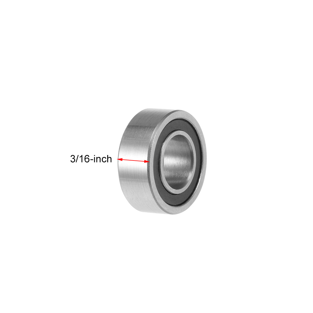 uxcell Uxcell R188-2RS Ball Bearings 1/4x1/2x3/16" Double Sealed Chrome Steel P0 5pcs