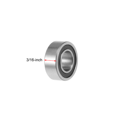 Harfington Uxcell R188-2RS Ball Bearings 1/4x1/2x3/16" Double Sealed Chrome Steel P0 5pcs