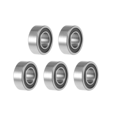 uxcell Uxcell R188-2RS Ball Bearings 1/4x1/2x3/16" Double Sealed Chrome Steel P0 5pcs