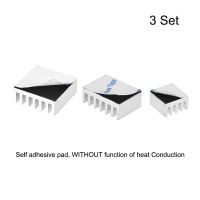 Harfington Uxcell E Shape Sticky Aluminum Heatsink for RPI,3 Set