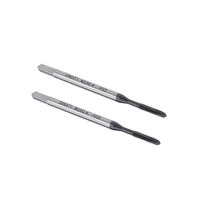 uxcell Uxcell M2 x 0.4 Spiral Point Threading Tap H2 HSS TICN Coated DIN371/376 2pcs