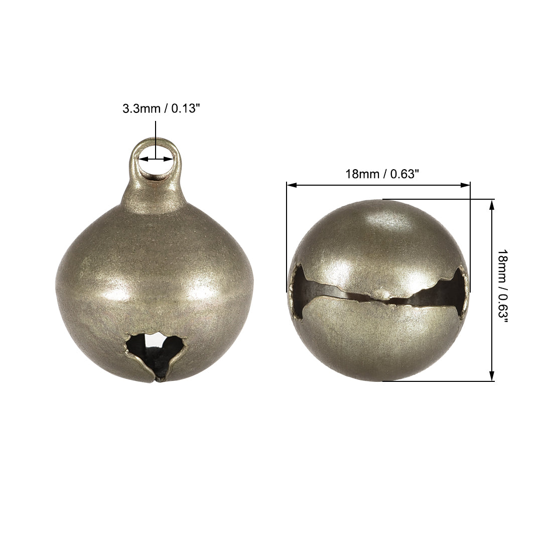 uxcell Uxcell Jingle Bells, 0.71 Inch 20pcs, Craft Copper Bells Bulk DIY Bells for Pet Christmas Festival Decoration Party Home, Bronze