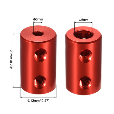 Harfington Uxcell Rigid Coupling 20mm Length 12mm Diameter Alum