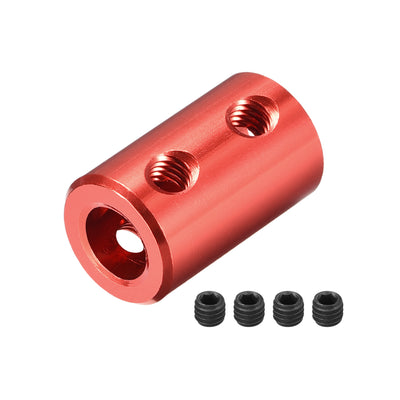 uxcell Uxcell 5mm to 8mm Bore Rigid Coupling 25mm Length 14mm Diameter Aluminum Alloy Shaft Coupler Connector Red 4pcs