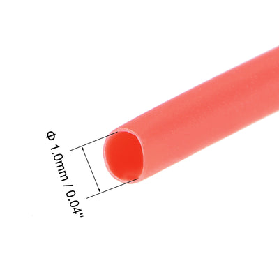 Harfington Heat Shrink Tubing, 1mm Dia 2.7mm Flat Width 2:1 Ratio 10ft - Red