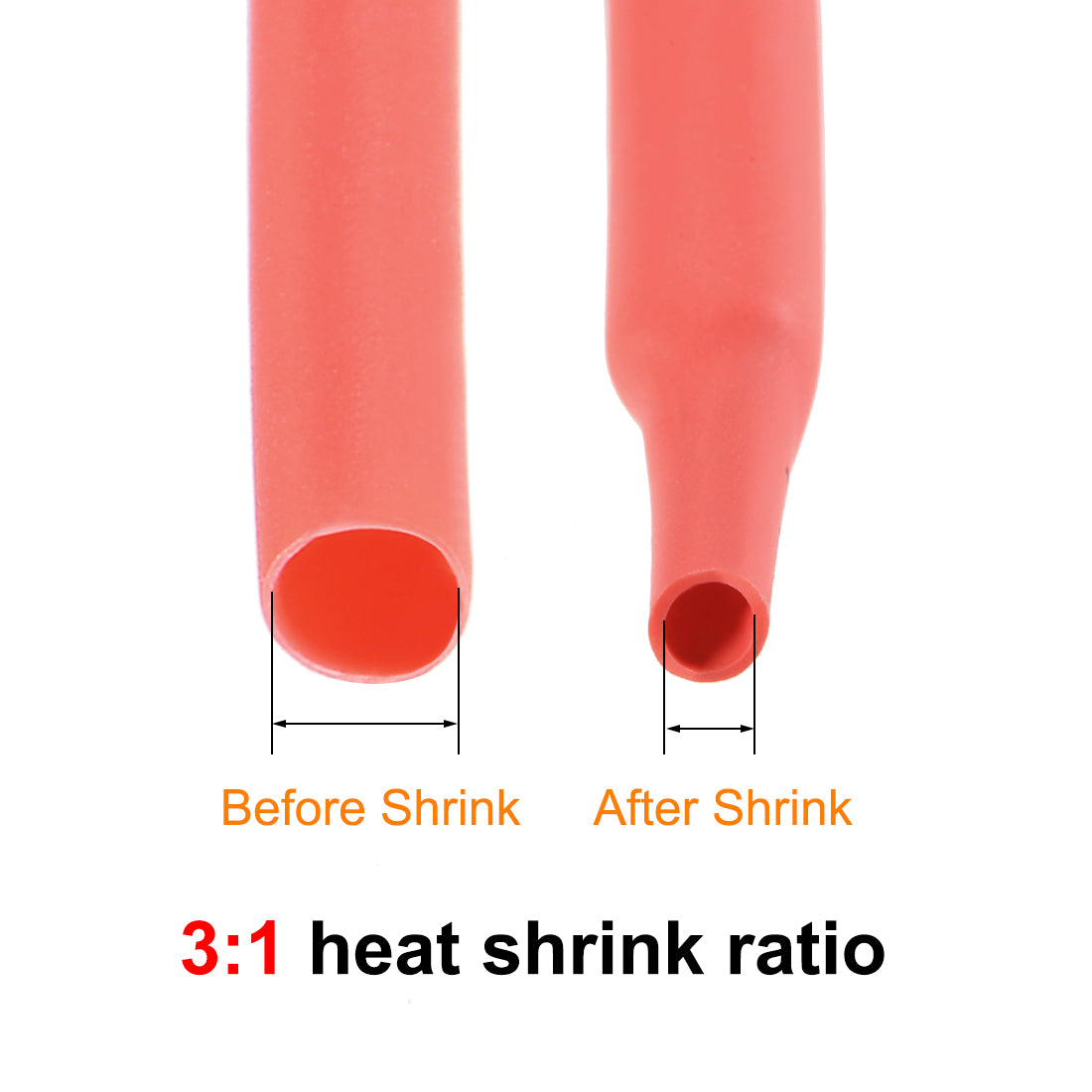 uxcell Uxcell Heat Shrink Tubing, 1mm Dia 2.7mm Flat Width 2:1 rate 7m - Red