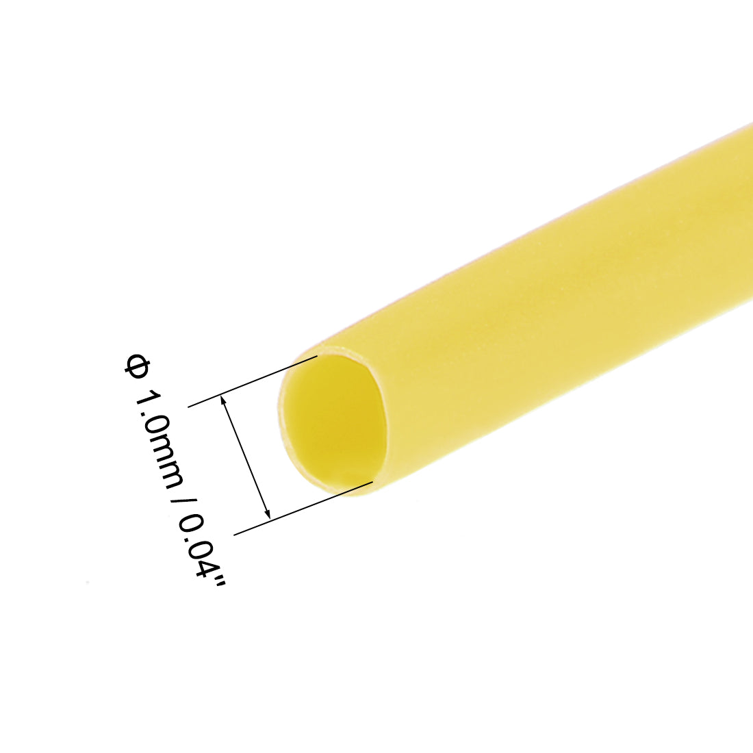 Harfington Heat Shrink Tubing, 1mm Dia 2.7mm Flat Width 2:1 Ratio 7m - Yellow