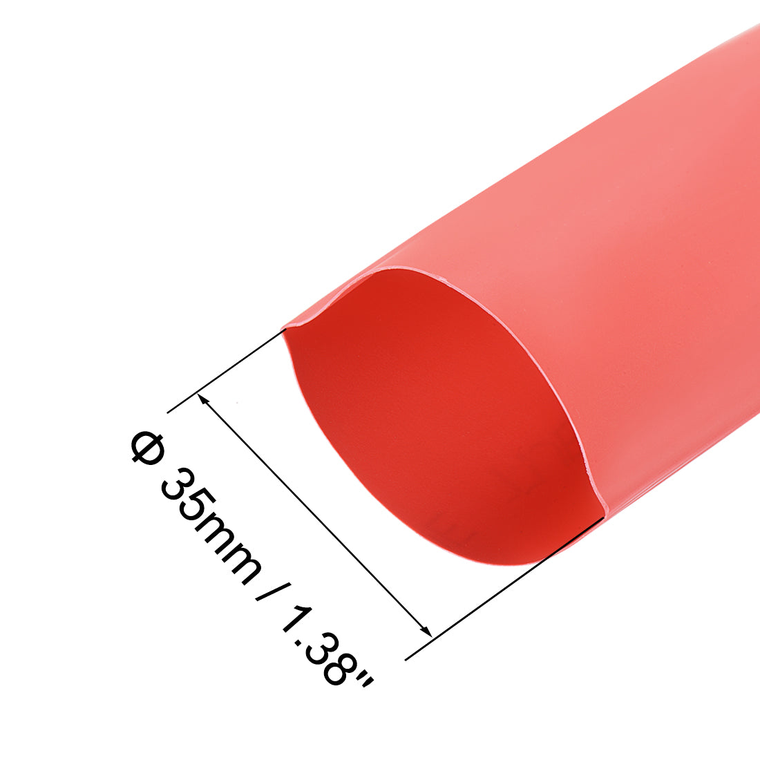 uxcell Uxcell Heat Shrink Tubing, 1-3/8"(35mm) Dia 57mm Flat Width 2:1 rate 1m - Red