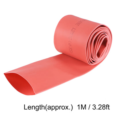 Harfington Uxcell Heat Shrink Tubing, 1-3/8"(35mm) Dia 57mm Flat Width 2:1 rate 1m - Red