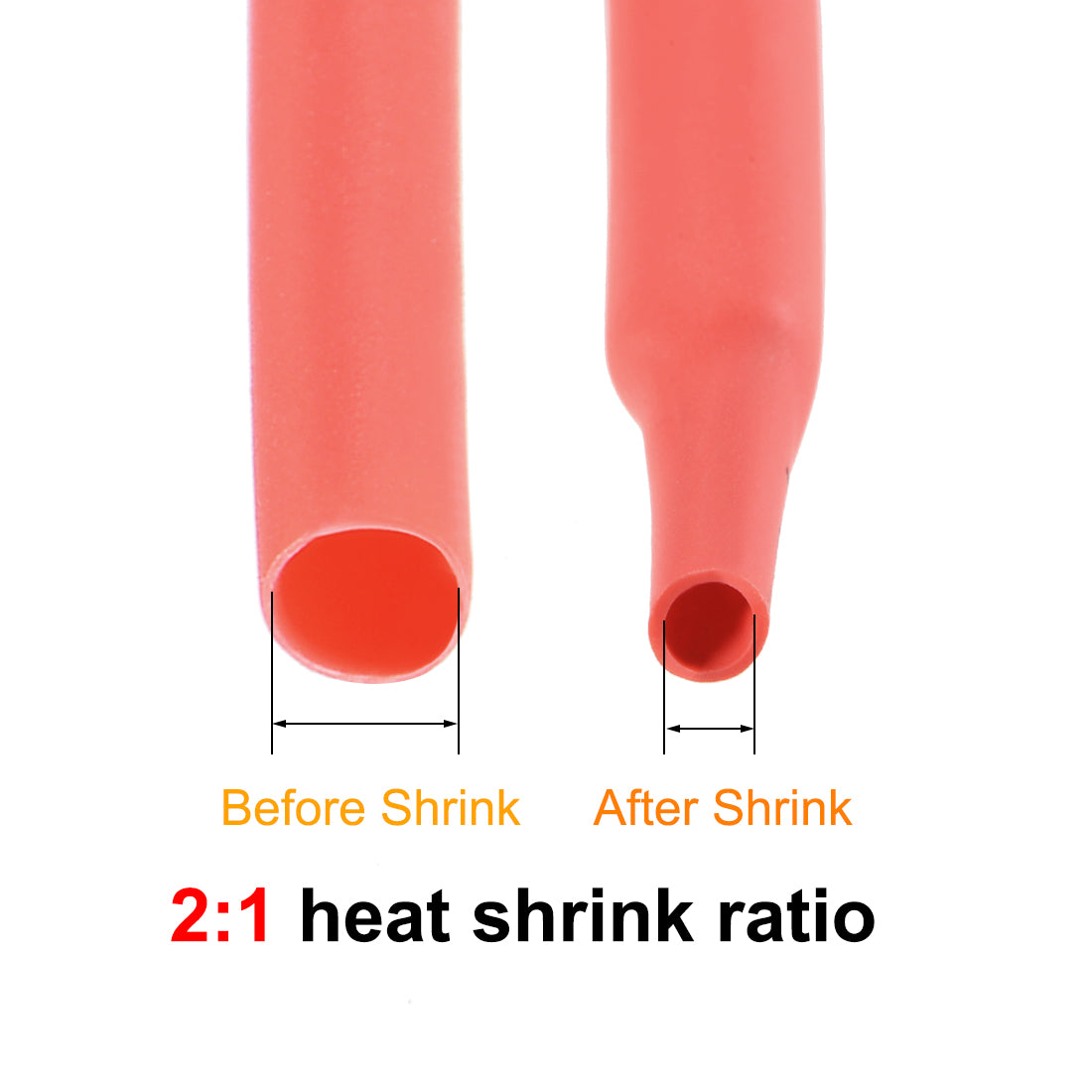 uxcell Uxcell Heat Shrink Tubing, 1-3/8"(35mm) Dia 57mm Flat Width 2:1 rate 1m - Red
